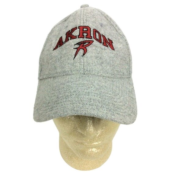 Akron Racers Fastpitch Softball Wool Gray Strapback Cap By The Game - Picture 1 of 6
